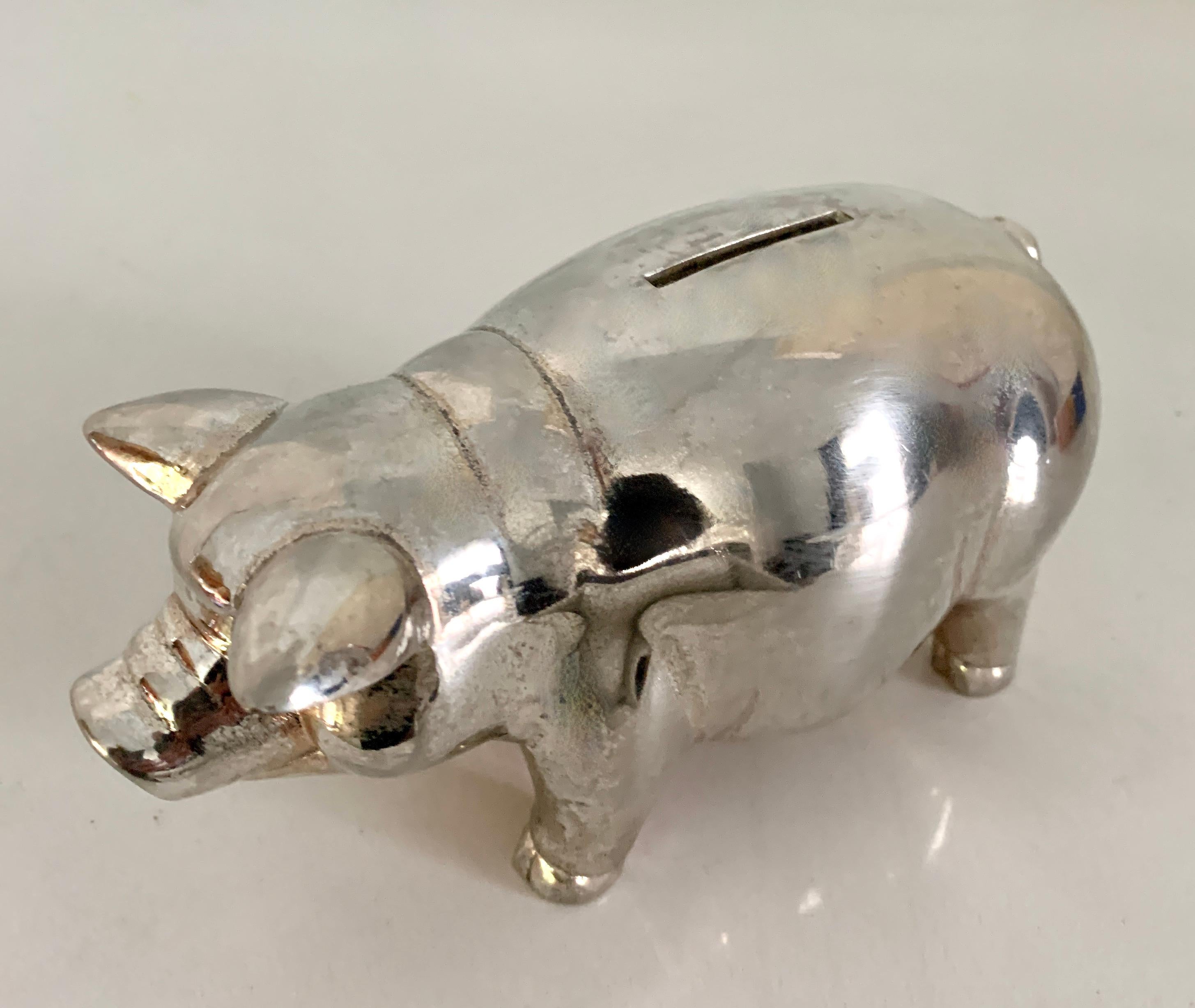 Reed and Barton Silver Plate Piggy Bank 1