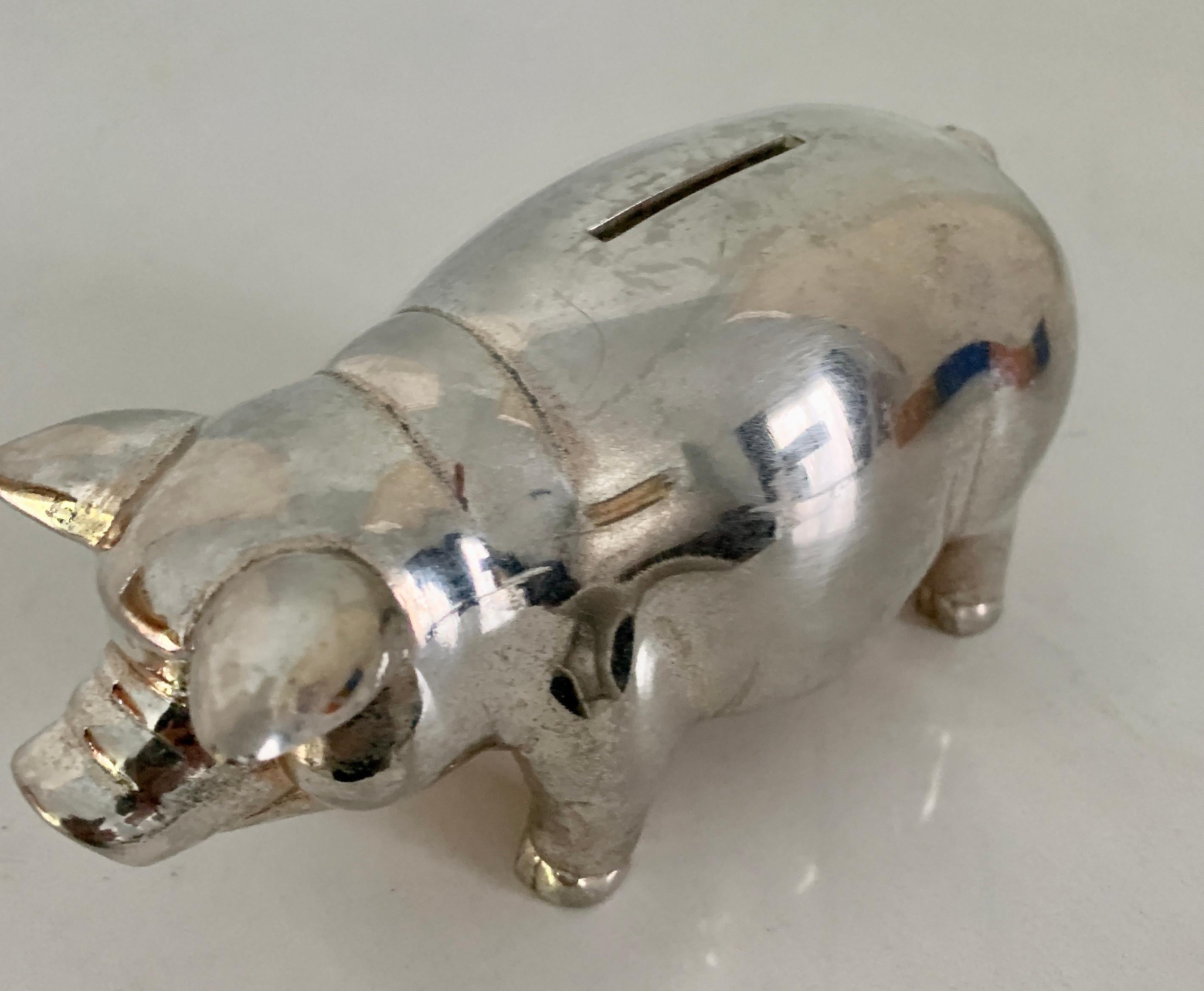 Reed and Barton Silver Plate Piggy Bank 2