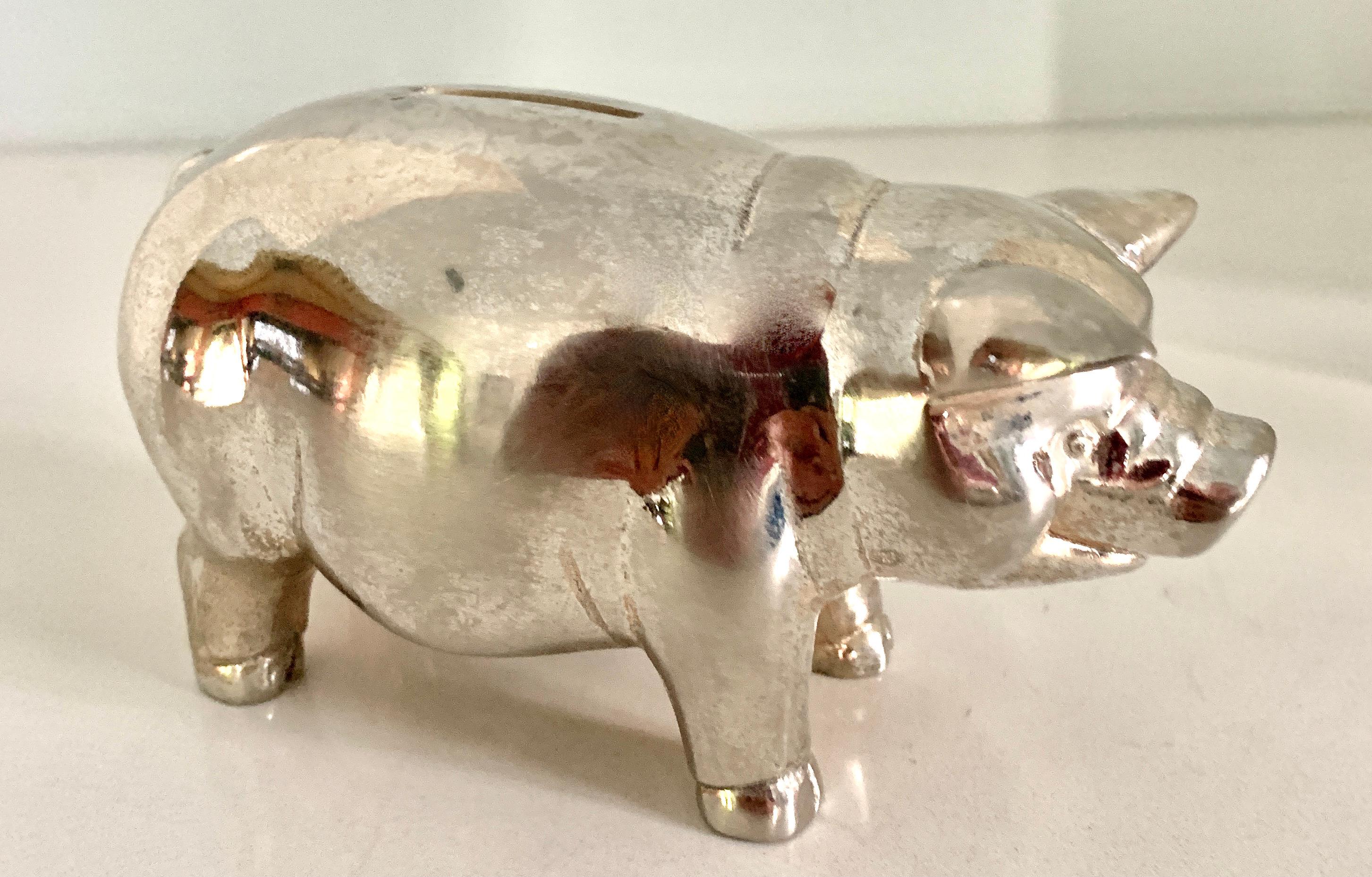 Reed and Barton Silver Plate Piggy Bank 3
