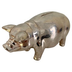 Used Reed and Barton Silver Plate Piggy Bank