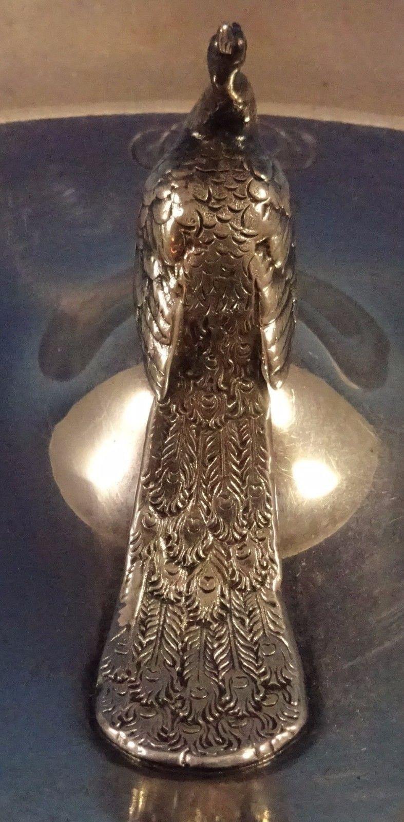 American Reed and Barton Sterling Silver Ring Stand with 3-D Peacock #910