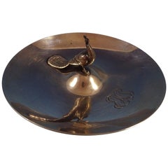Reed and Barton Sterling Silver Ring Stand with 3-D Peacock #910