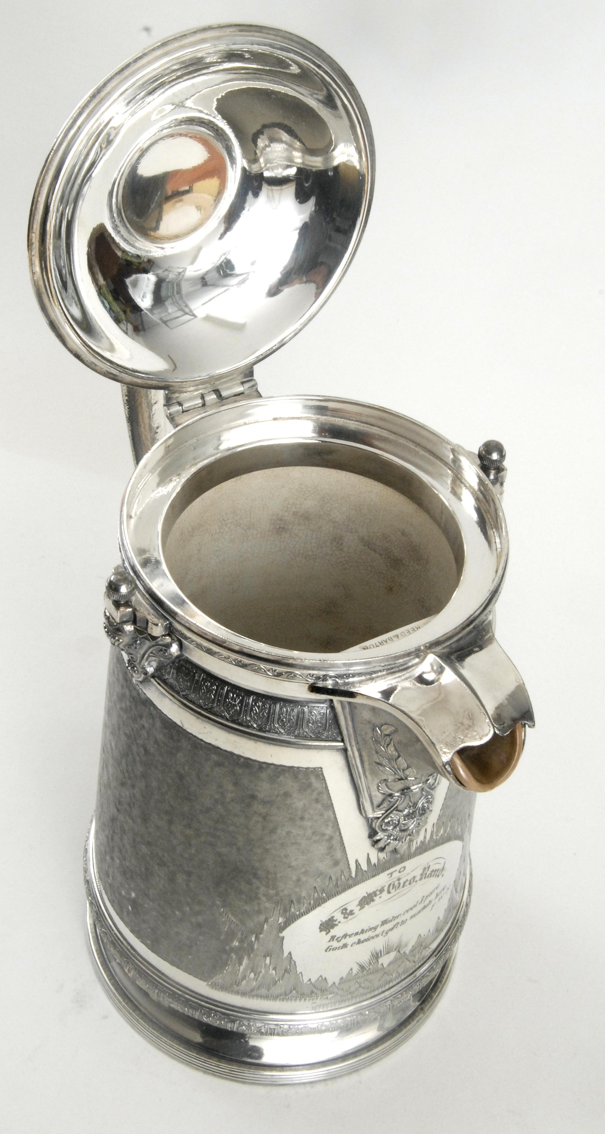 Reed and Barton Water Jug Silver Plate USA, circa 1880 In Good Condition In Pymble, NSW