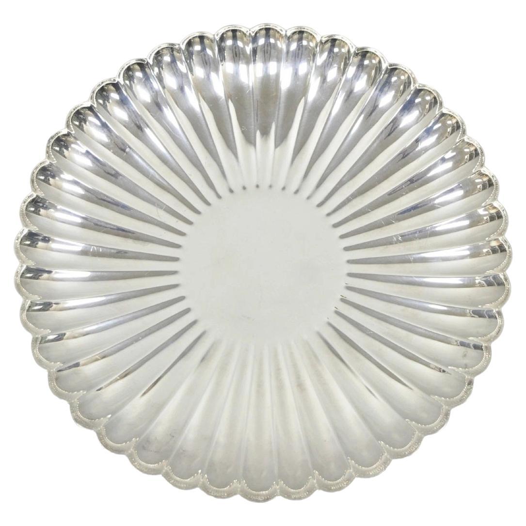 Reed & Barton 1853 Modern Silver Plated Scalloped 14" Round Dish Serving Platter