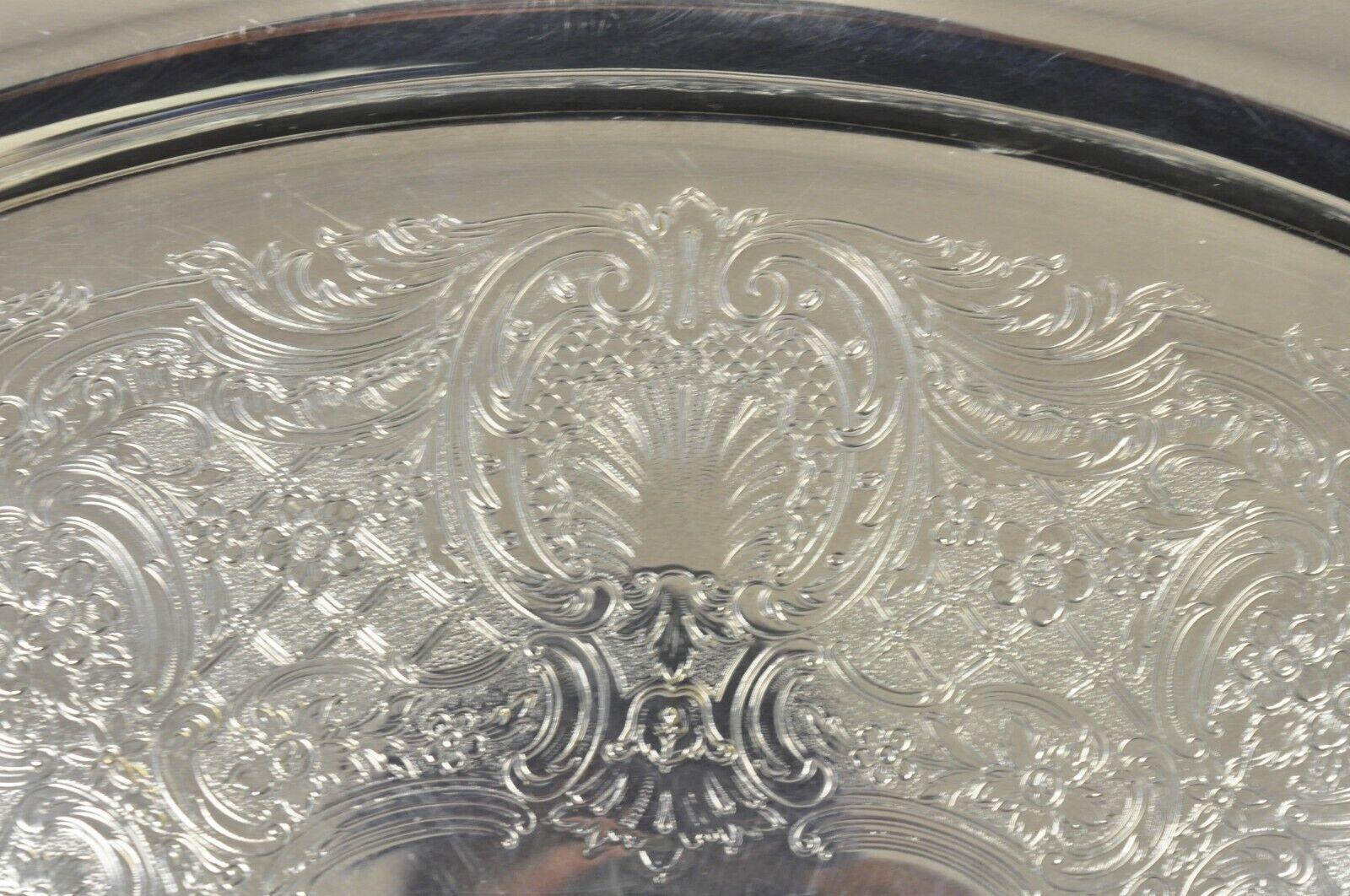 20th Century Reed & Barton 1955 25 Silver Plated Oval Twin Handle Large Serving Platter Tray For Sale