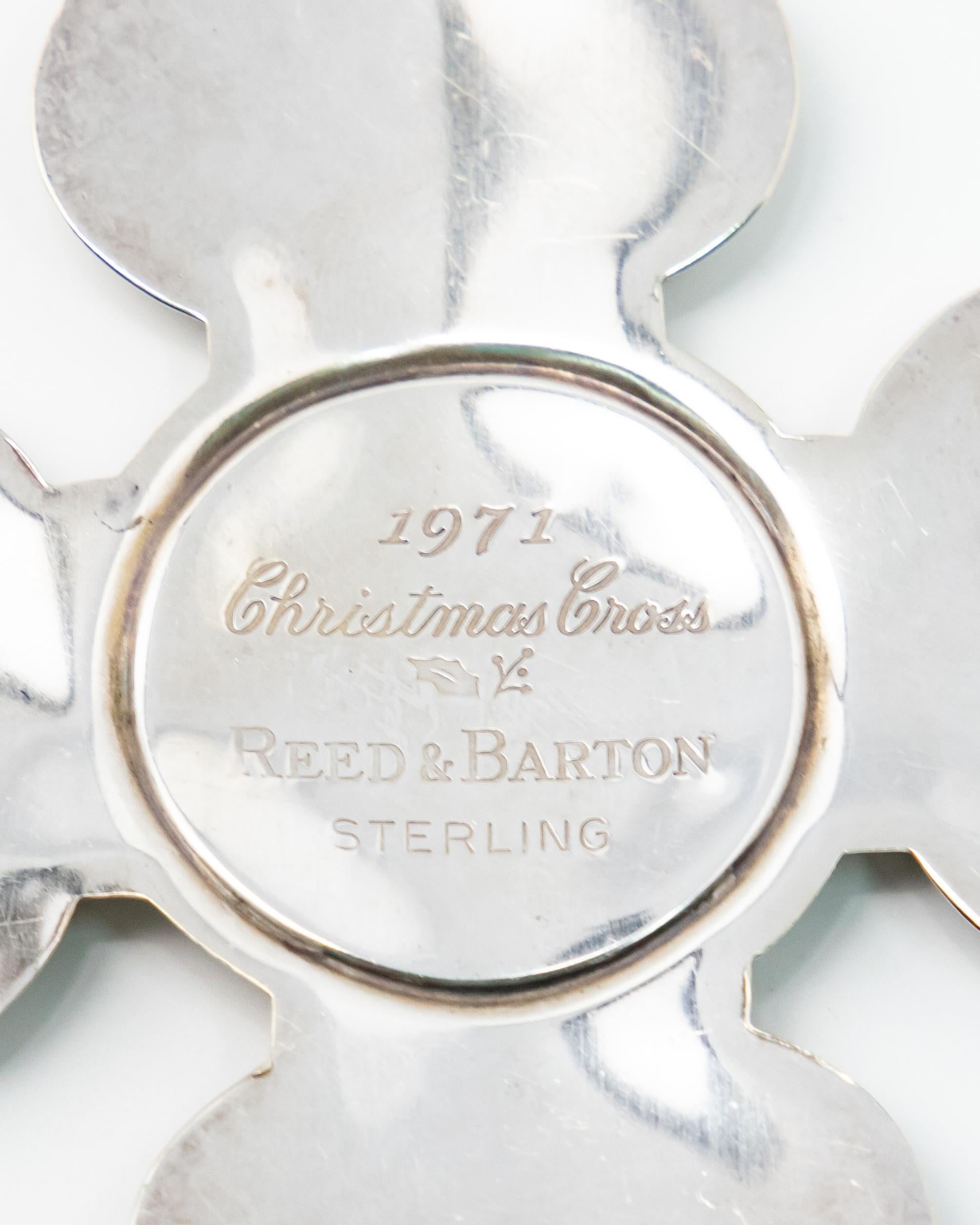 Late 20th Century Reed & Barton 1971 Christmas Cross For Sale