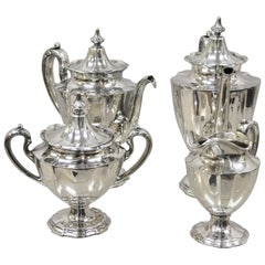 Antique Reed & Barton 3890 Silver Plate Tea Coffee Pot Creamer Service Set of 4 Pieces