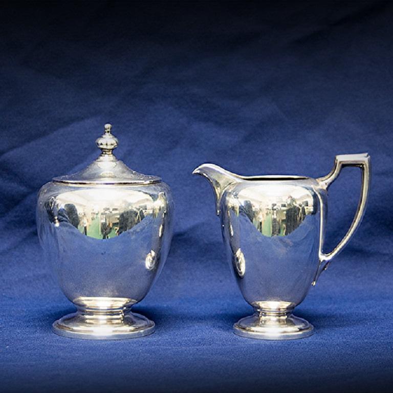 Reed and Barton Antique Pointed 87 Sterling Silver 5 Pc Tea/Coffee Set