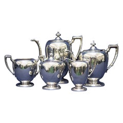 Reed & Barton Antique Pointed 87 Sterling Silver 5 Pc Tea/Coffee Set