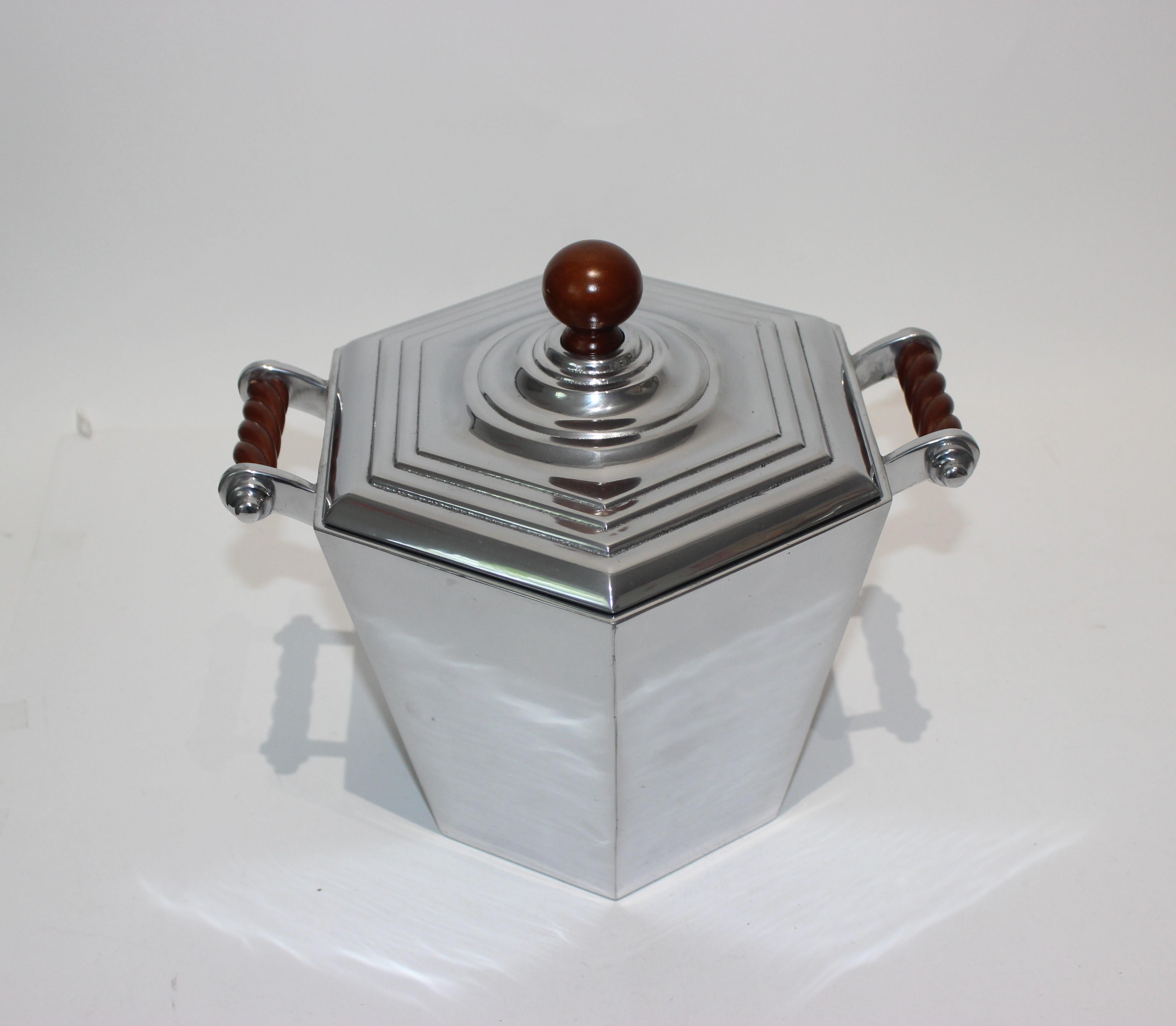 American Reed & Barton Art Deco Style Aluminum Ice Bucket