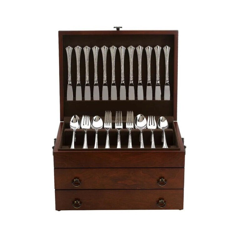 Reed and Barton Bristol Grande Mahagoni Besteck Truhe Silberbesteck  Aufbewahrung New 43M im Angebot bei 1stDibs Deutschland | silberbesteck  aufbewahrung schublade, aufbewahrung fr silberbesteck, aufbewahrung  silberbesteck