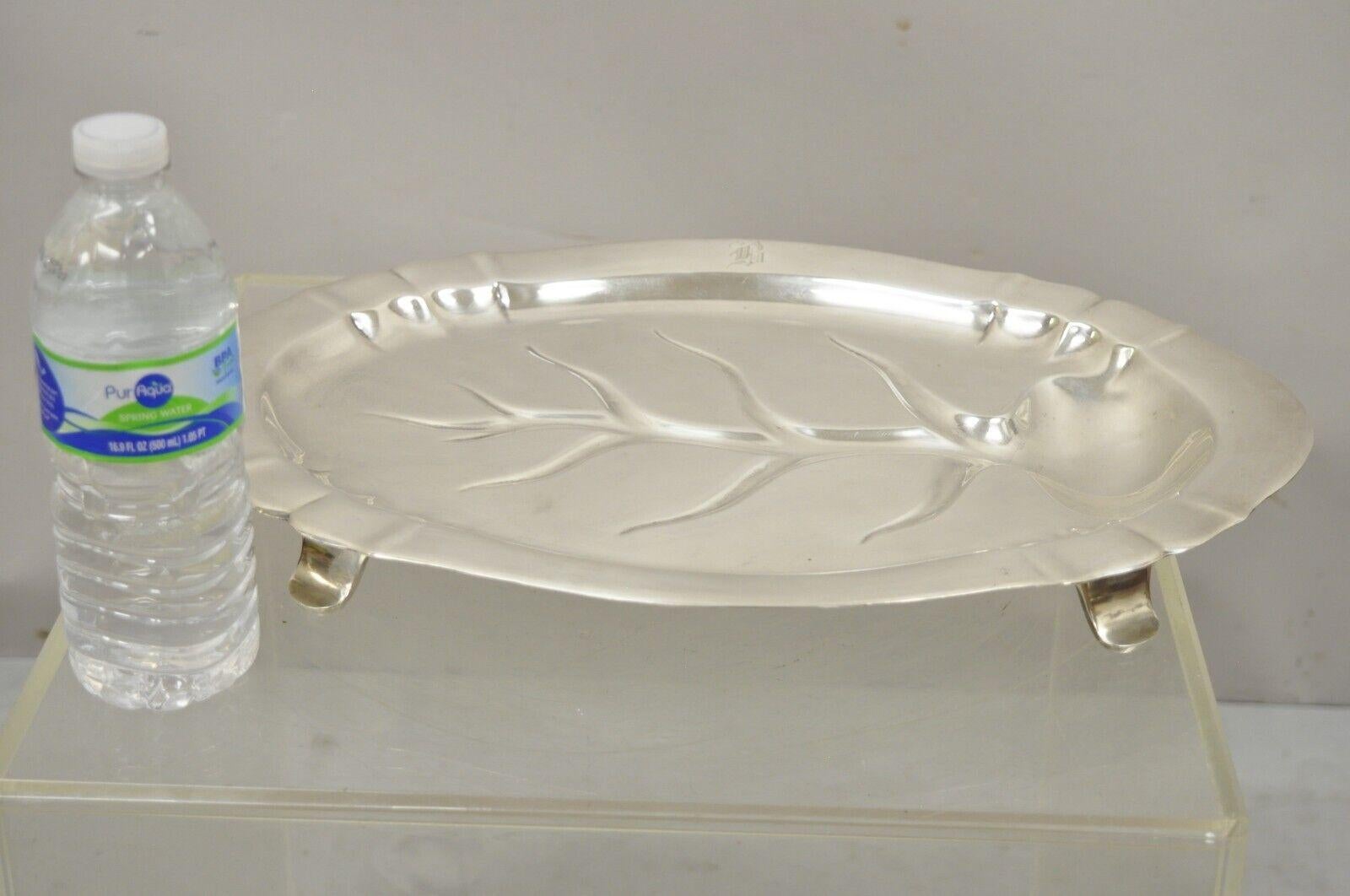 Reed & Barton Chesterfield Bandeja de metal plateada con pie Plato para servir en venta 4