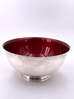 Reed & Barton Enameled and Silver Plated Large footed Bowl