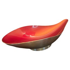 Reed & Barton Enameled and Silver Plated Teardrop Catch it all Bowl