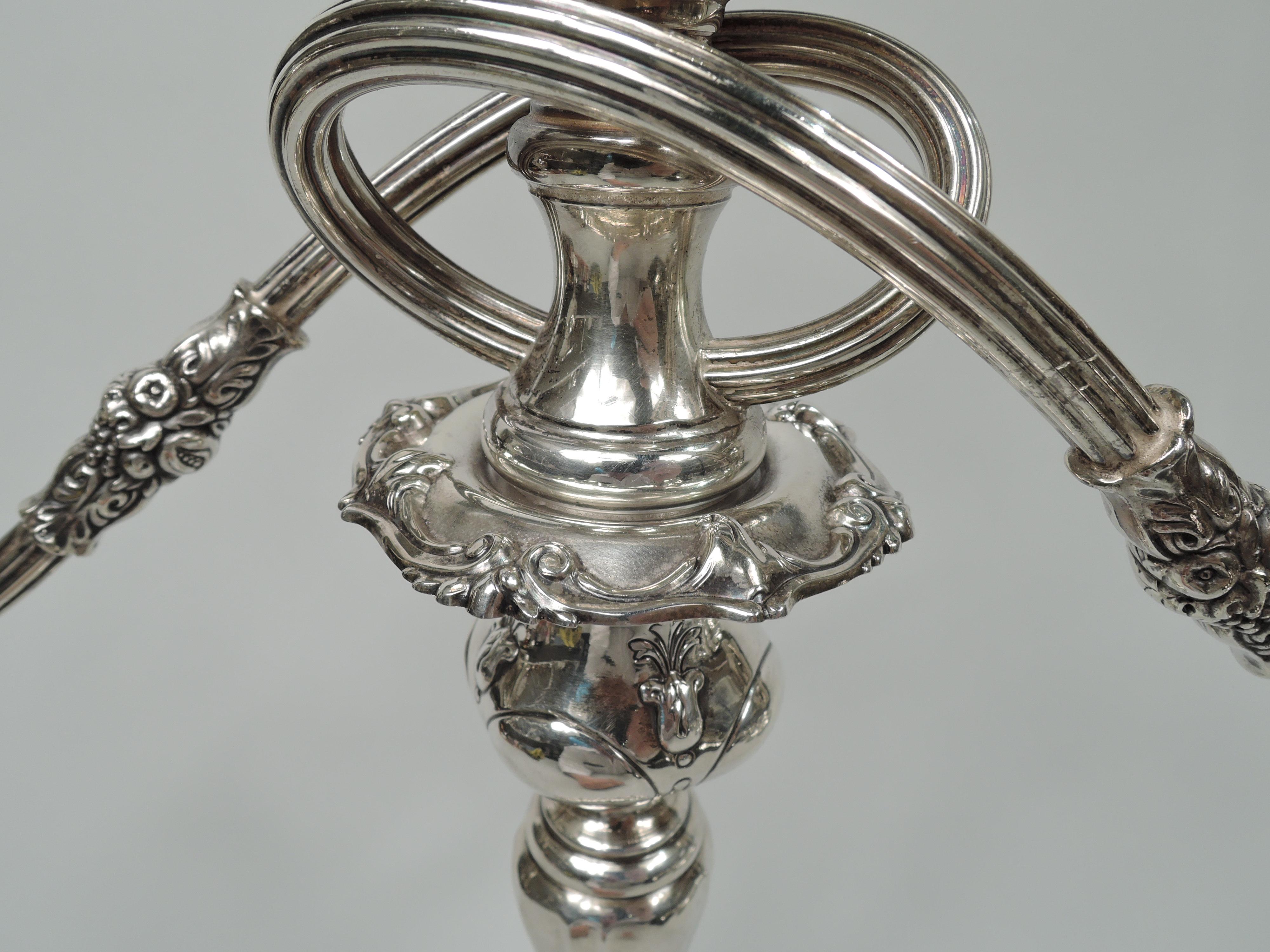 Renaissance Revival Reed & Barton Francis I Sterling Silver 3-Light Candelabrum For Sale
