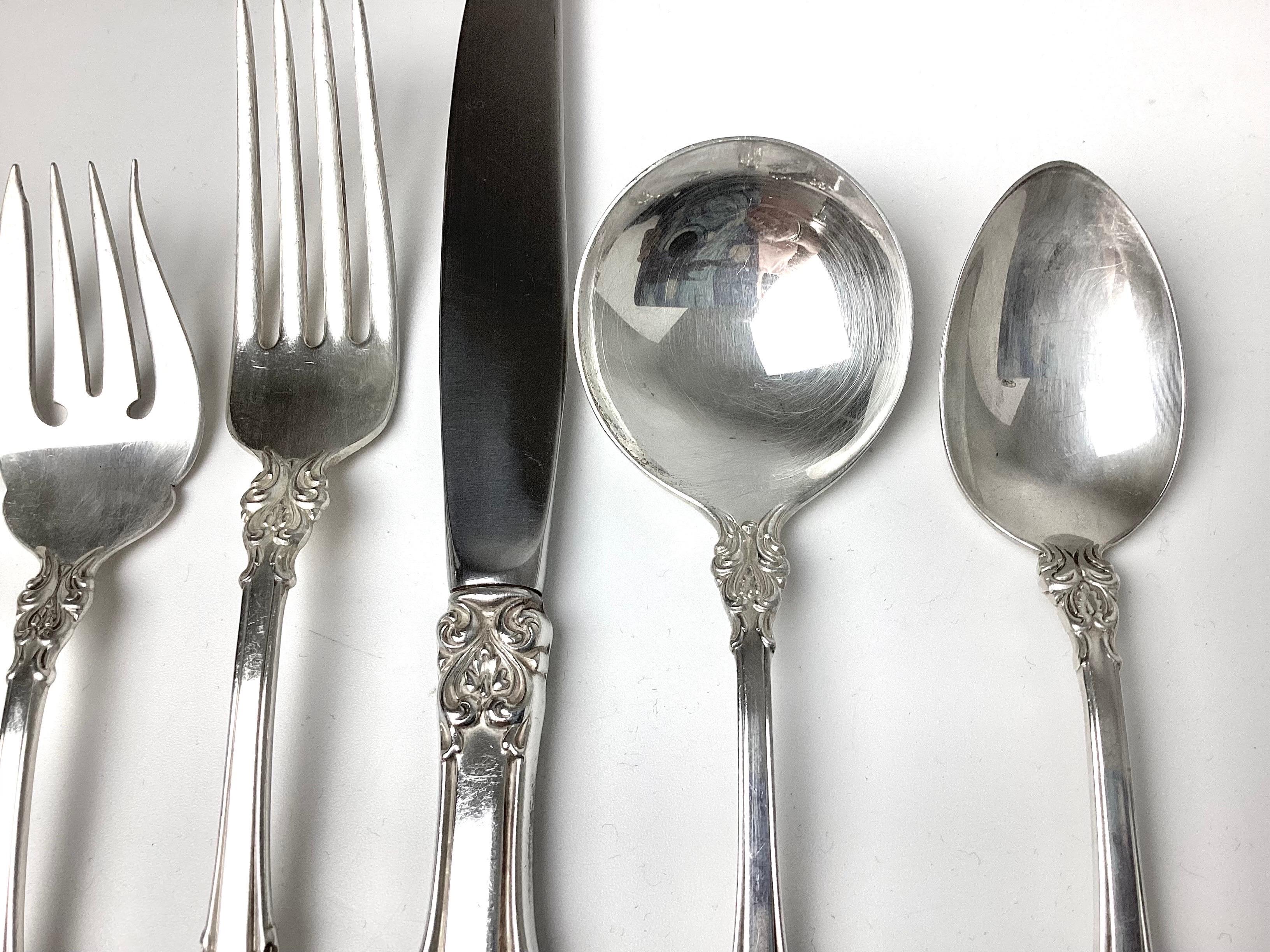 Reed & Barton Grande Renaissance Sterling Flatware Setting for 8 1