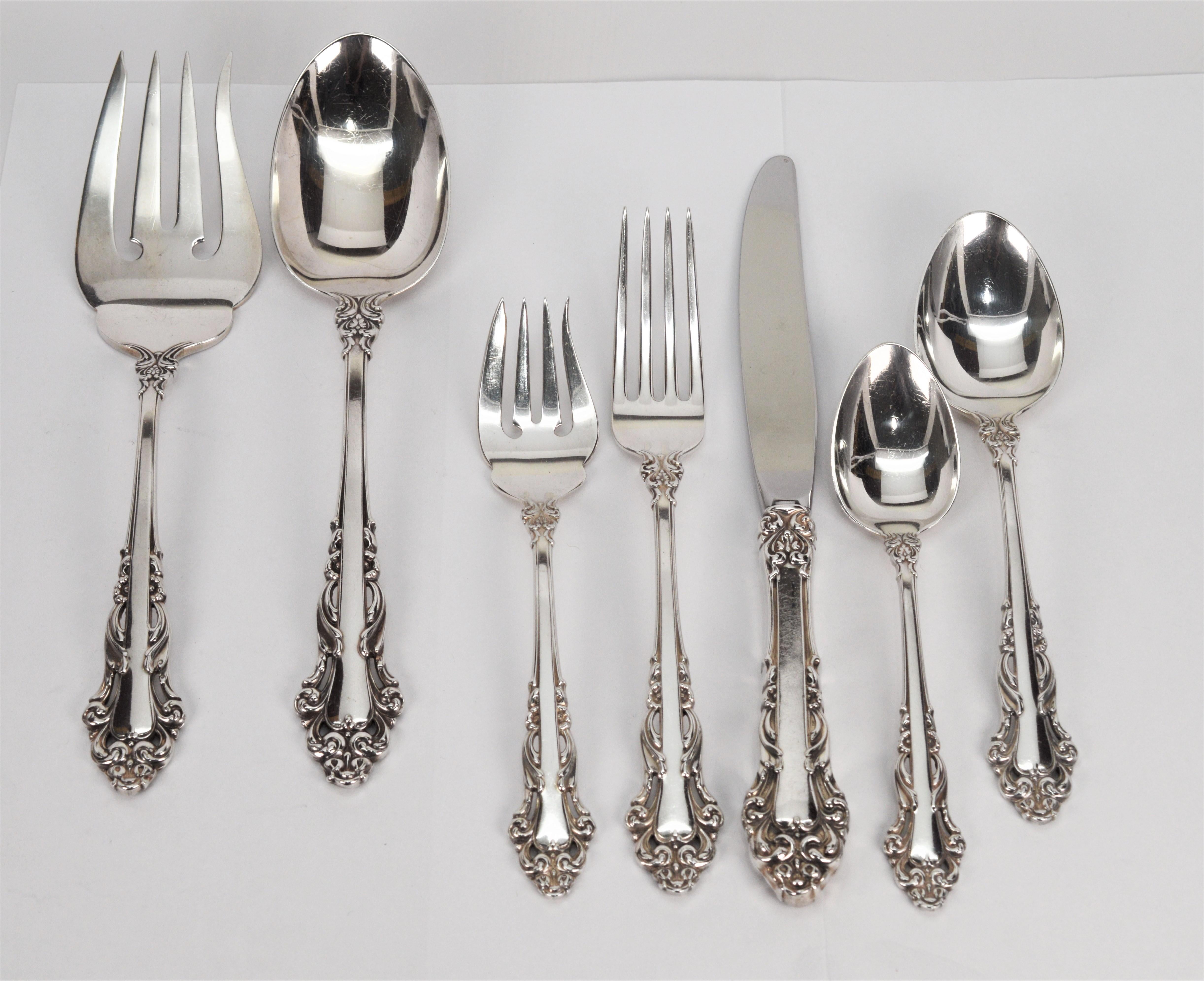 Reed & Barton Grande Renaissance Sterling Silver Flatware 5P Setting for 12  For Sale 1