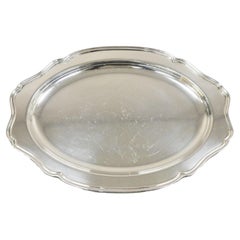 Reed & Barton Hampton Court Silver Plated Oval Scalloped Serving Platter Tray