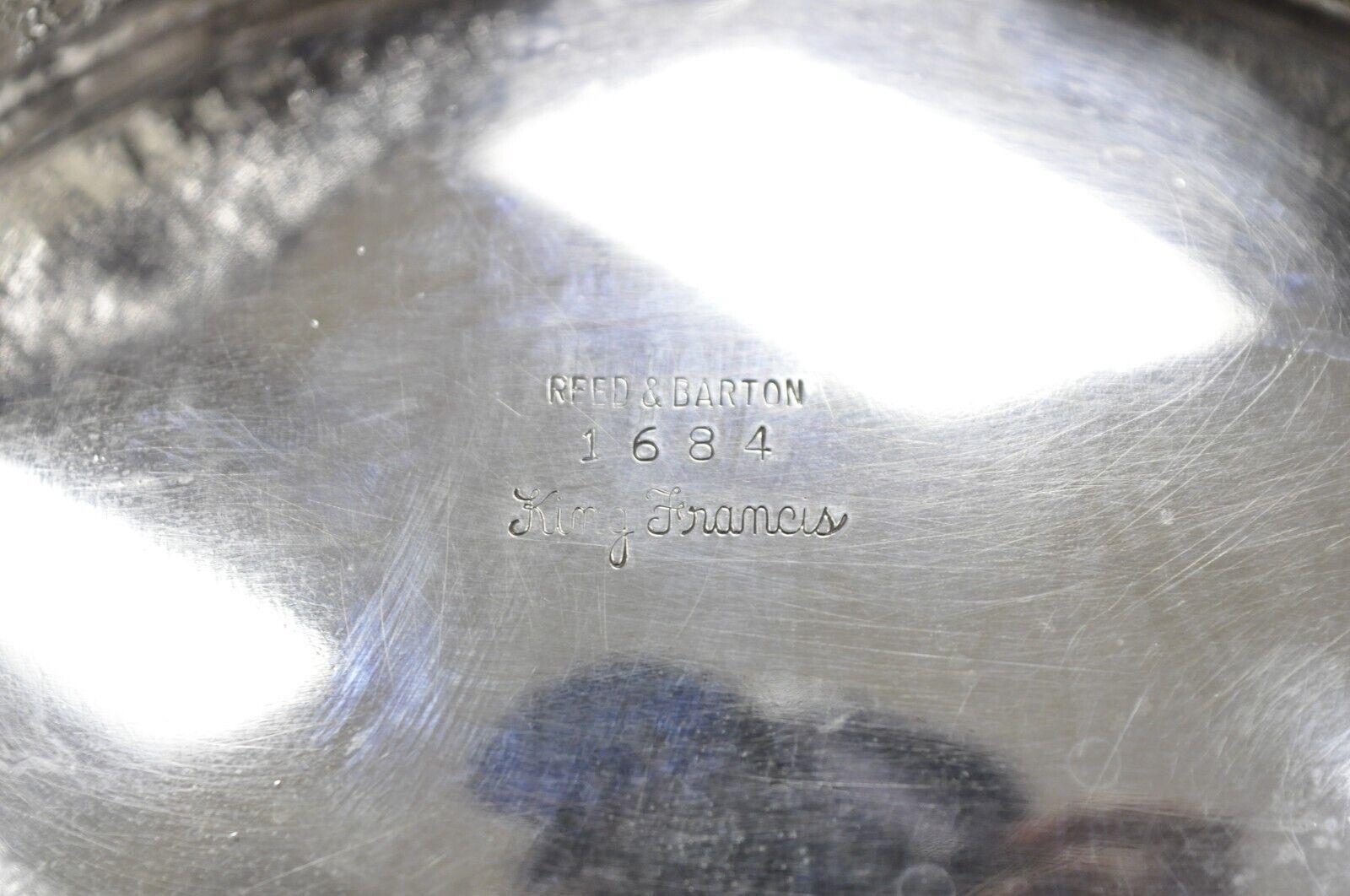 Reed & Barton Cuenco ovalado con pie chapado en plata victoriana del rey Francisco 1684 4