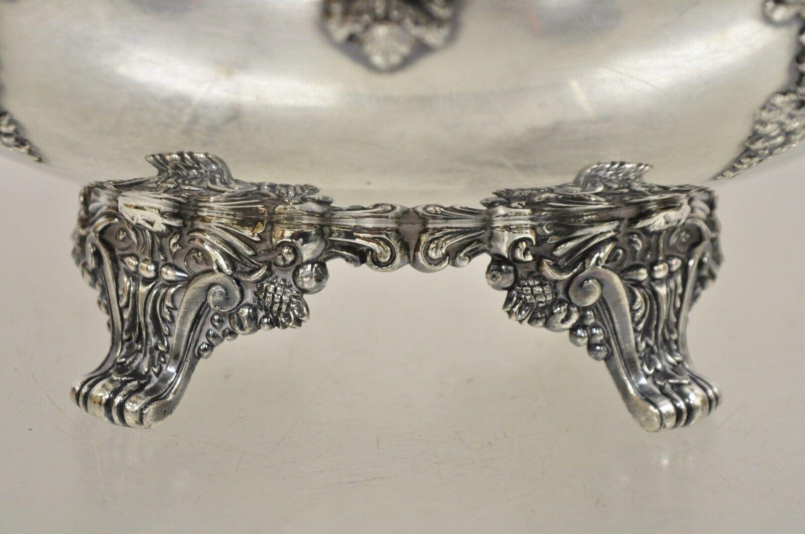 20th Century Reed & Barton King Francis 1684 Victorian Silver Plated Oval Footed Serving Bowl
