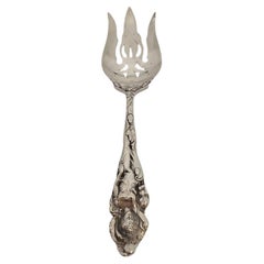 Antique Reed & Barton Love Disarmed Sterling Silver Large Salad Serving Fork #21580