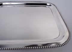 Reed & Barton Modern Classical Sterling Silver Tray with Bold Beading