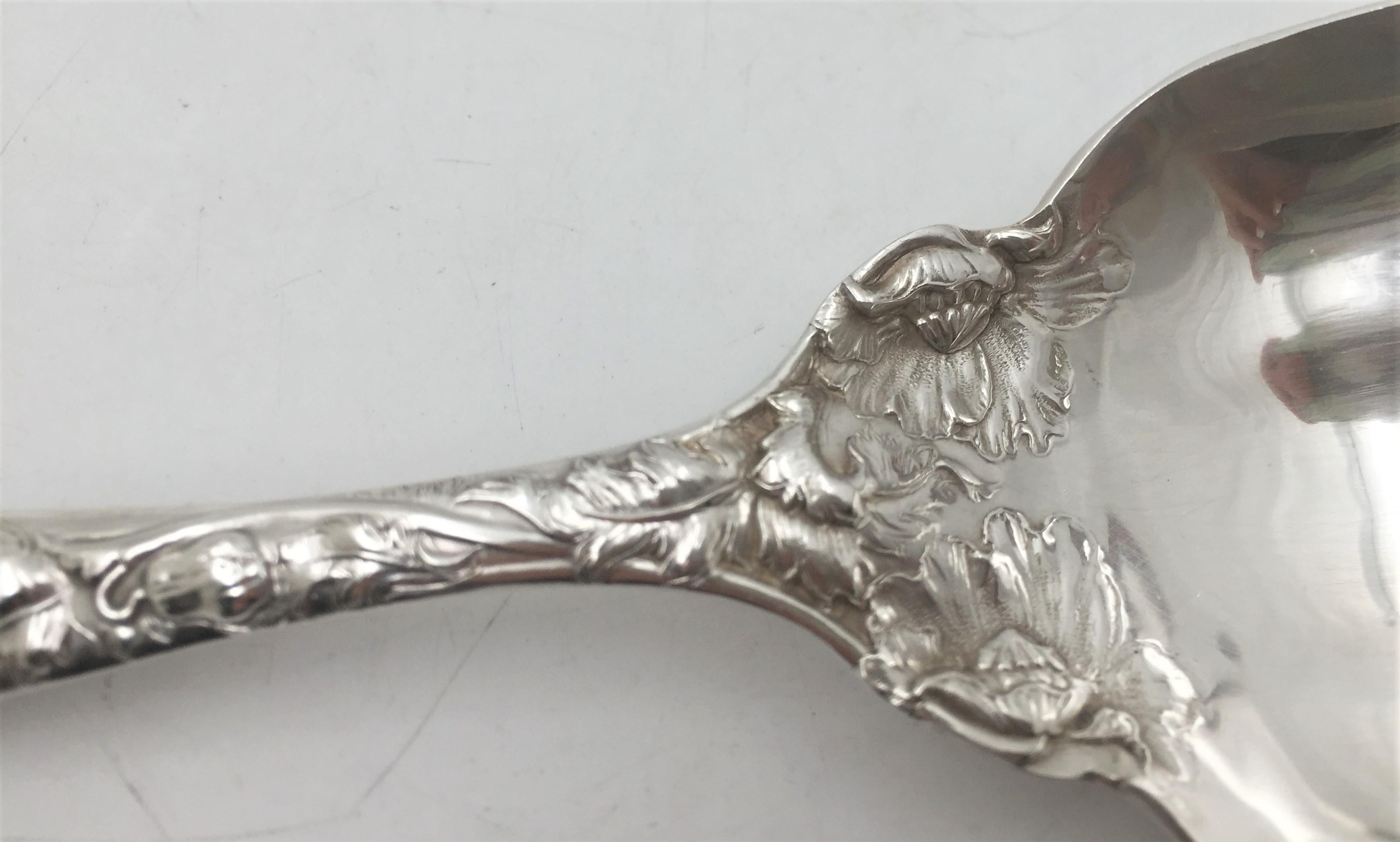 American Reed & Barton Old Sterling Silver Salad Set in Love Disarmed Art Nouveau Pattern For Sale