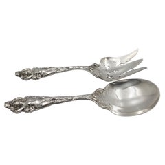 Reed & Barton Old Sterling Silver Salad Set in Love Disarmed Art Nouveau Pattern