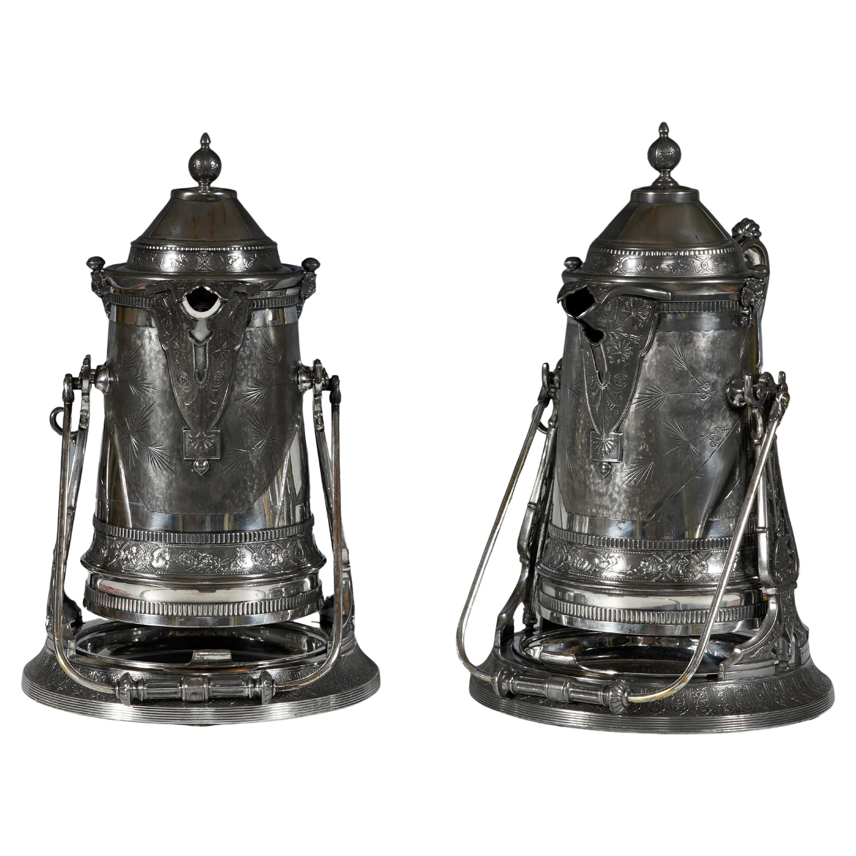 Reed 
Barton, Pair of ice water Pitchers, USA, Circa 1880 For Sale