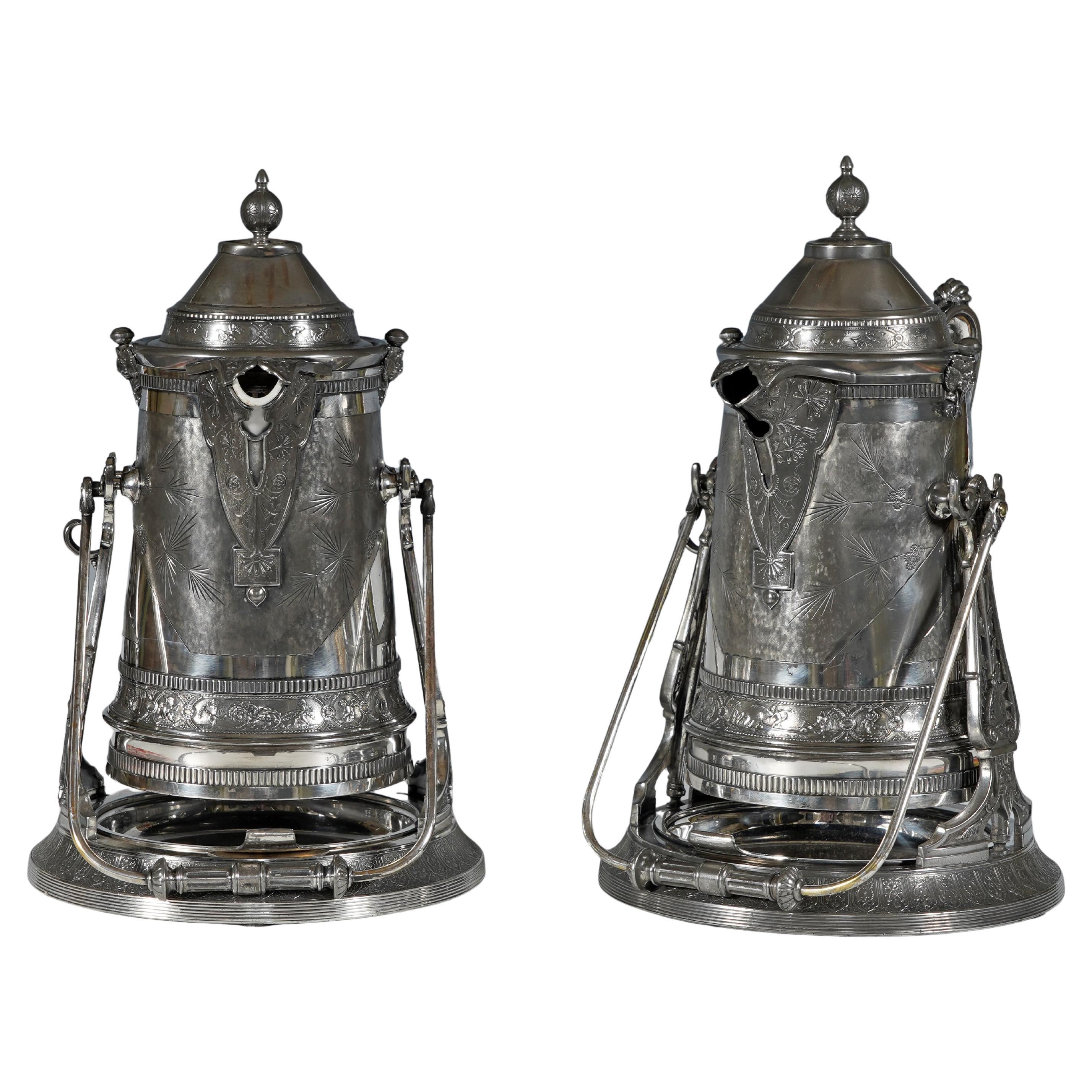Reed & Barton, Pair of ice water Pitchers, USA, Circa 1880