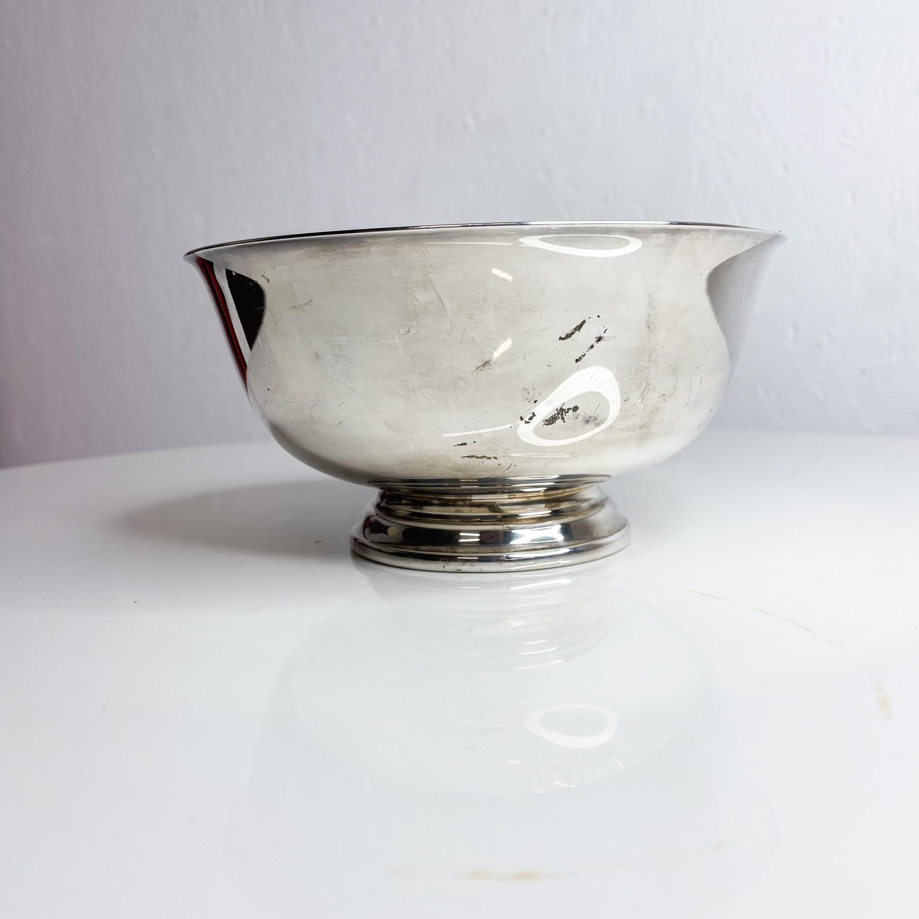 Mid-Century Modern  1950s John Prip Reed Barton Modernist Enamel Silver Bowl 