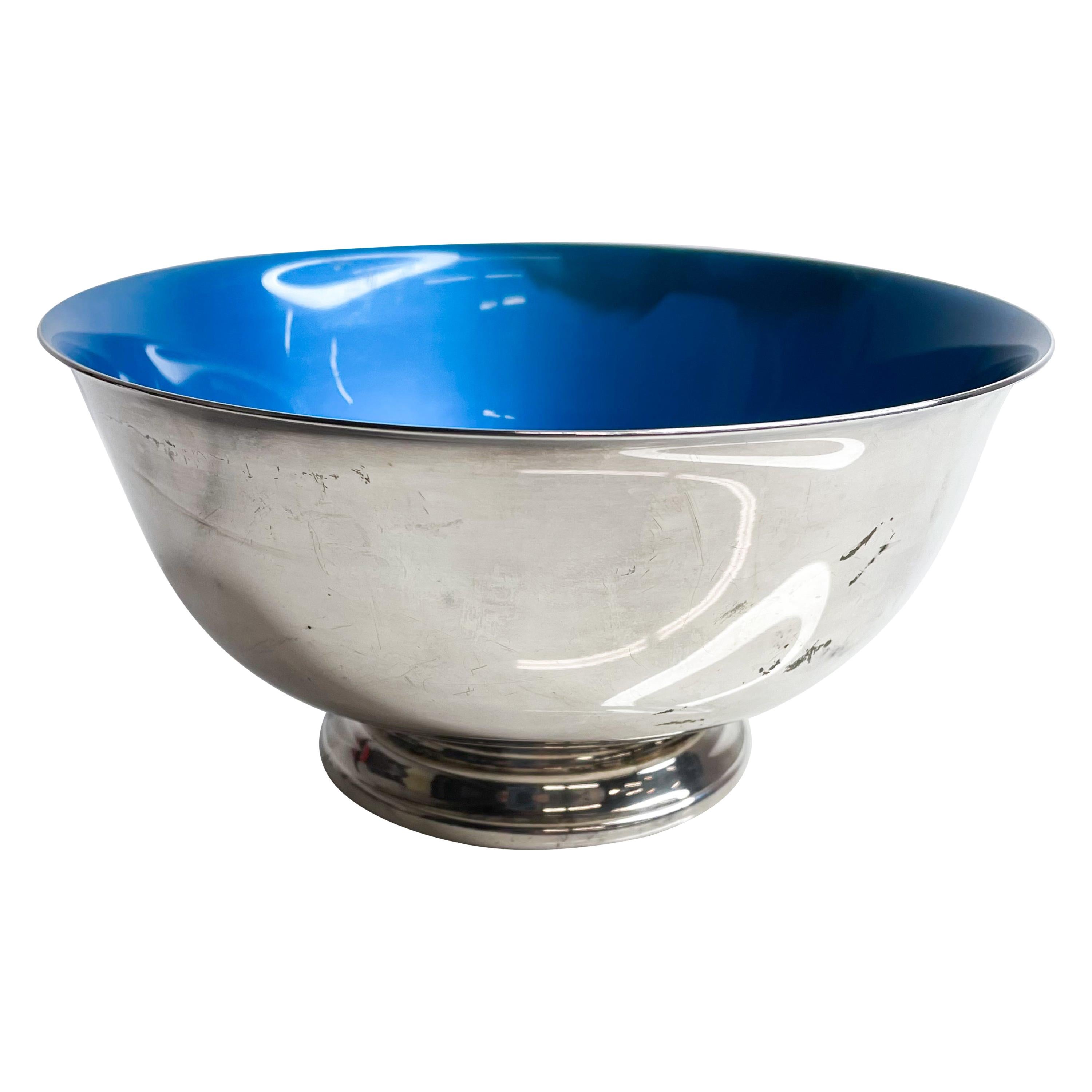  1950s John Prip Reed Barton Modernist Enamel Silver Bowl  For Sale