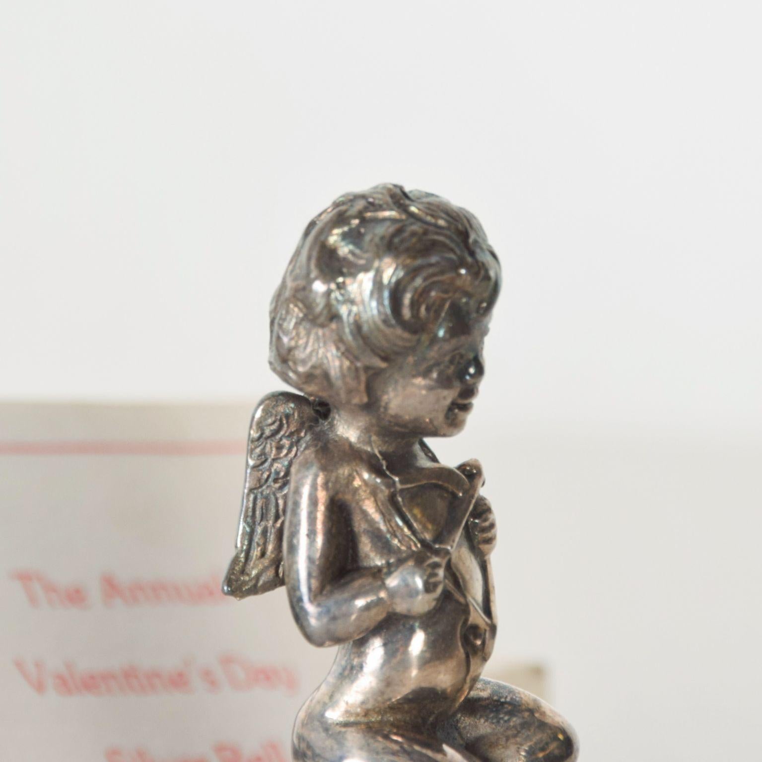 For your pleasure, vintage boxed Reed & Barton silver plated valentine heart angel cherub bell sweet dinner bell dimensions: 4