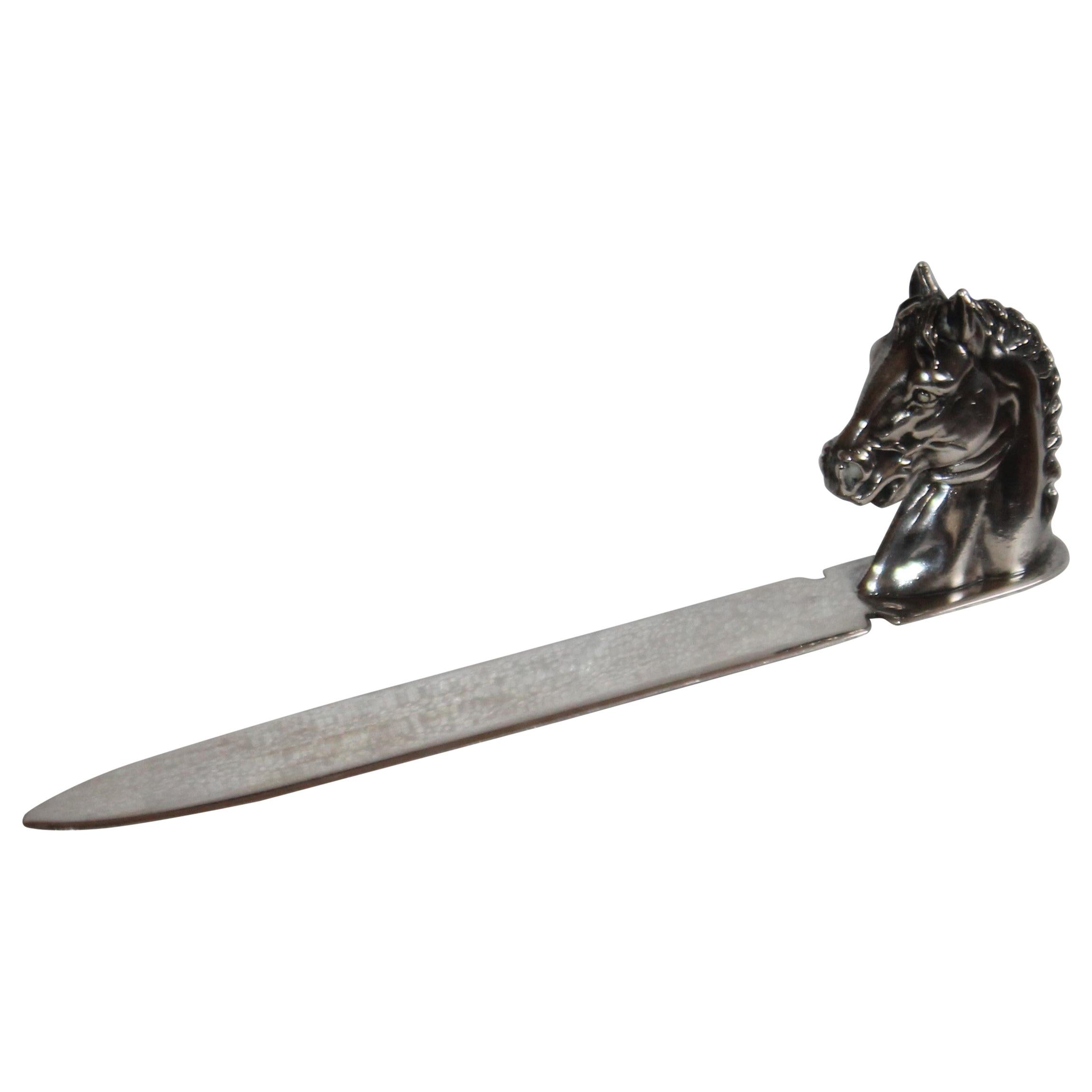 Reed & Barton Silver Horse Head Letter  Opener For Sale