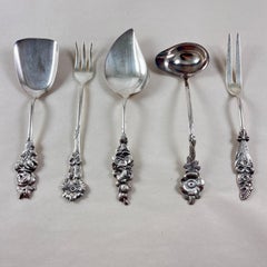 Reed & Barton Silver Plate Harlequin Rose Condiment Set, 5 pieces