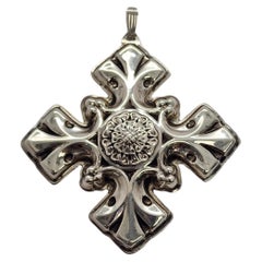 Ornement de croix de Noël Reed & Barton en argent sterling de 1976 n° 15737