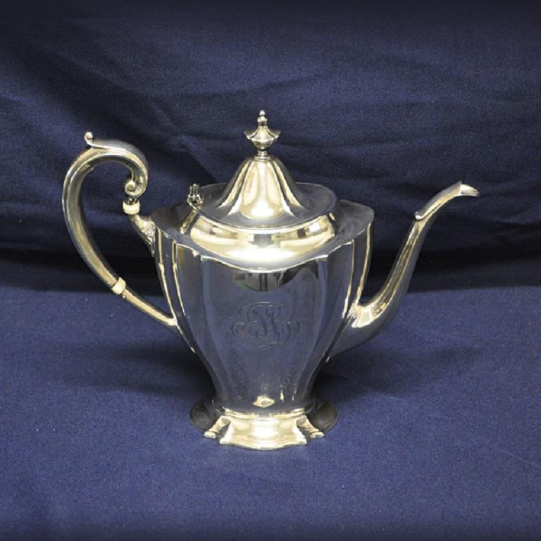 Reed and Barton Sterling Silver 6 Piece Coffee and Tea Set with Kettle