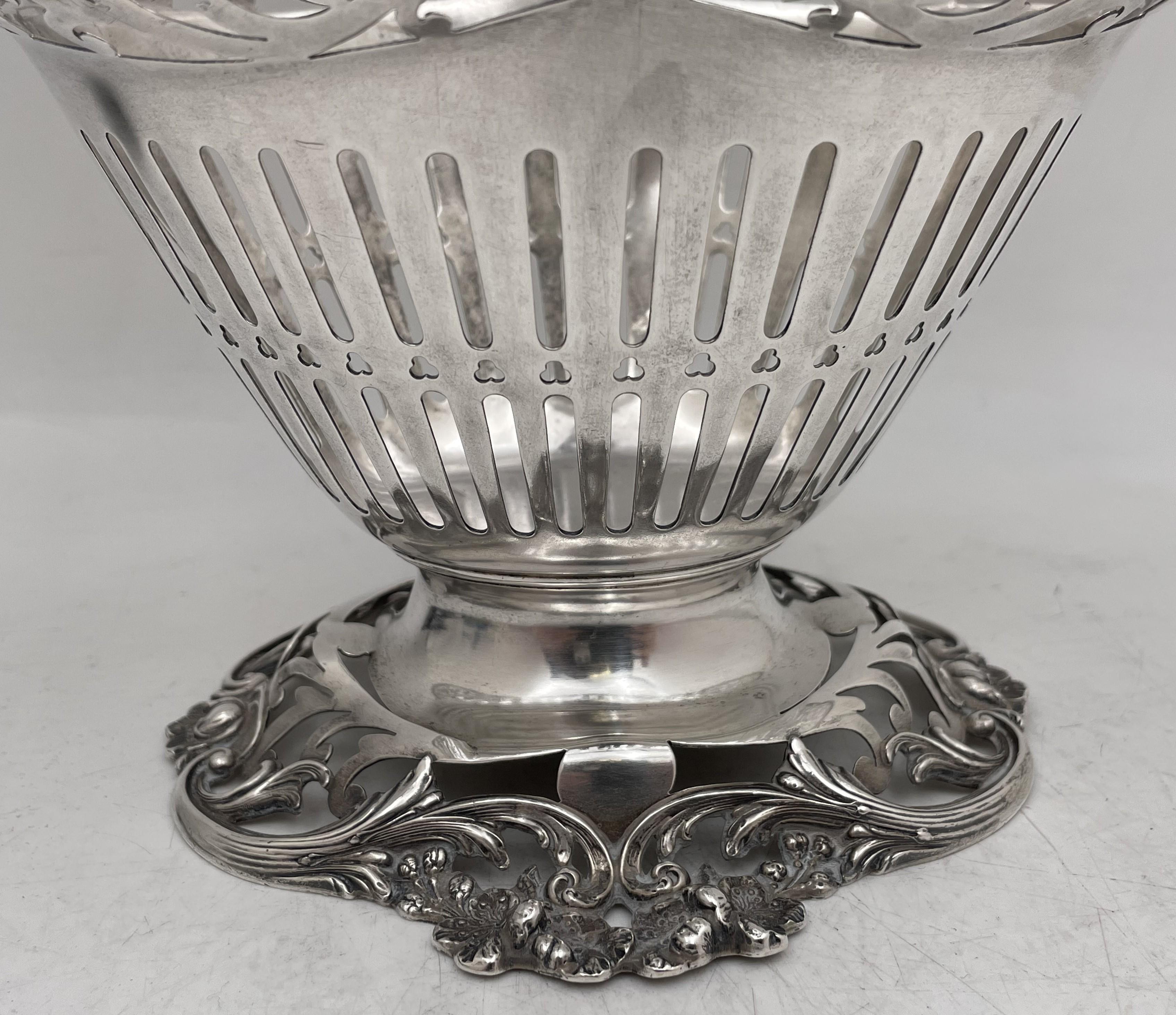 Reed & Barton Sterling Silver Basket Bowl Art Nouveau Style Early 20th Century For Sale 4