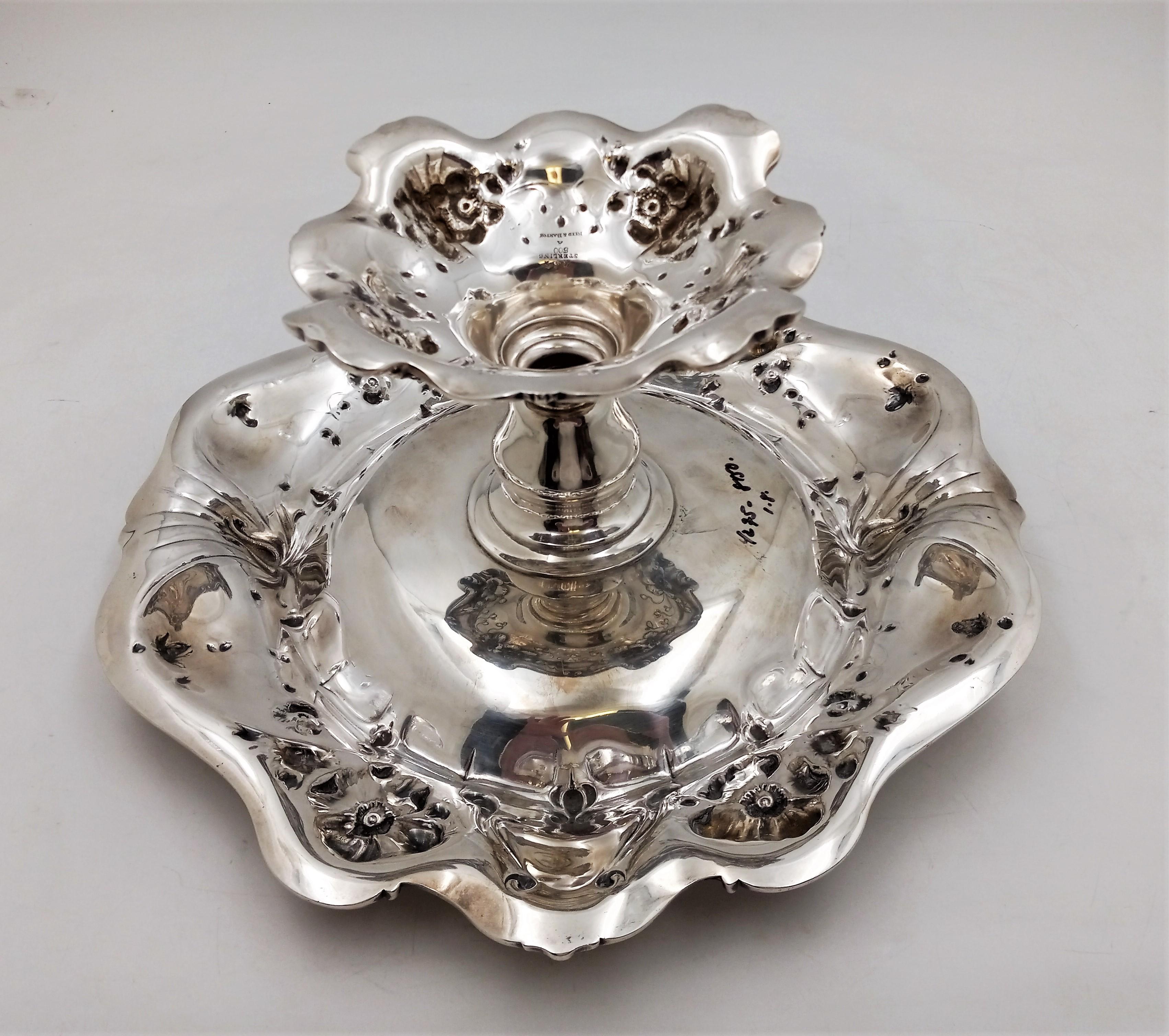 Reed & Barton Sterling Silver Compote in Art Nouveau Style Les Cinq Fleurs 4