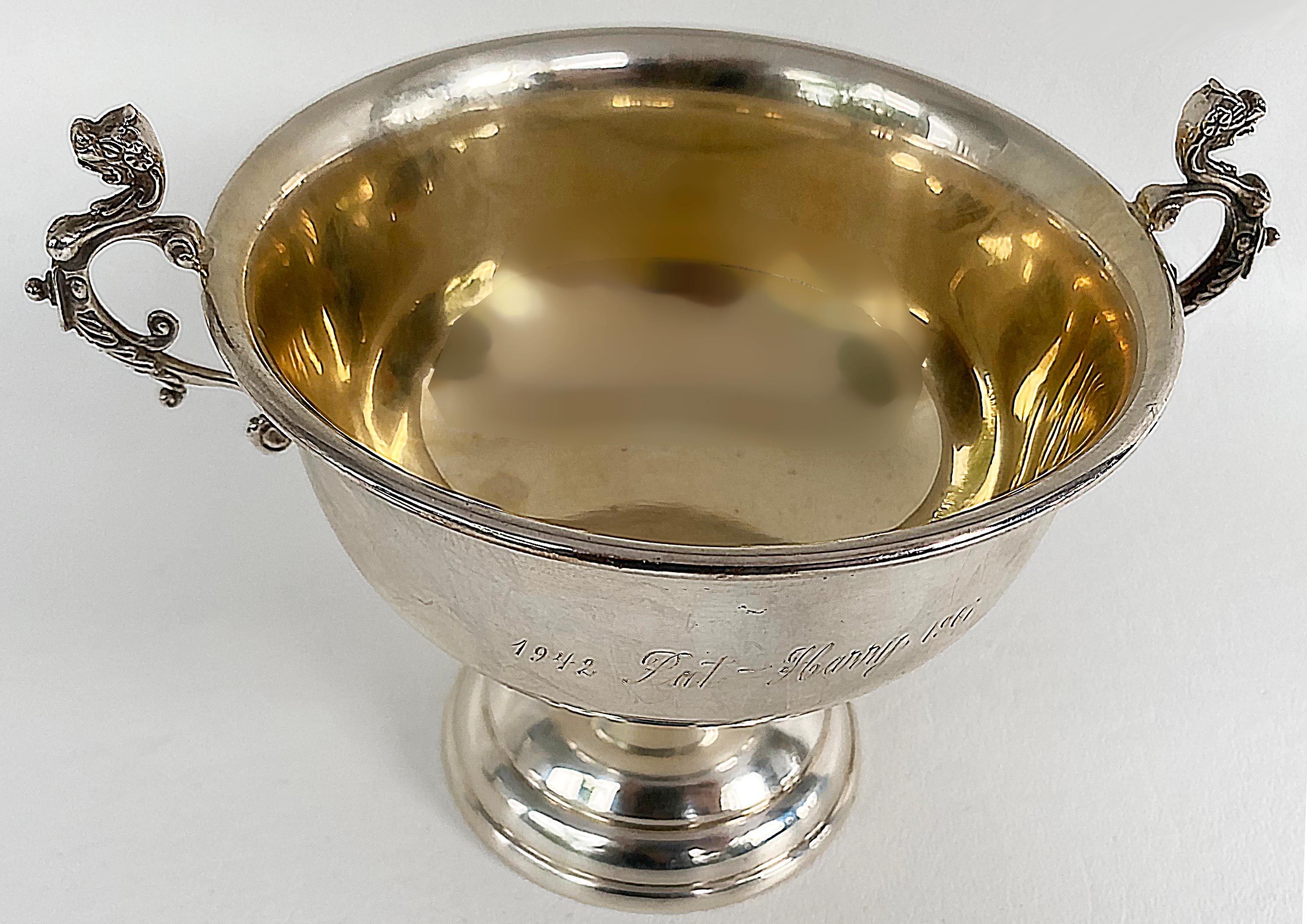 20th Century Reed & Barton Sterling Silver Engraved Anniversary Cup Trophy