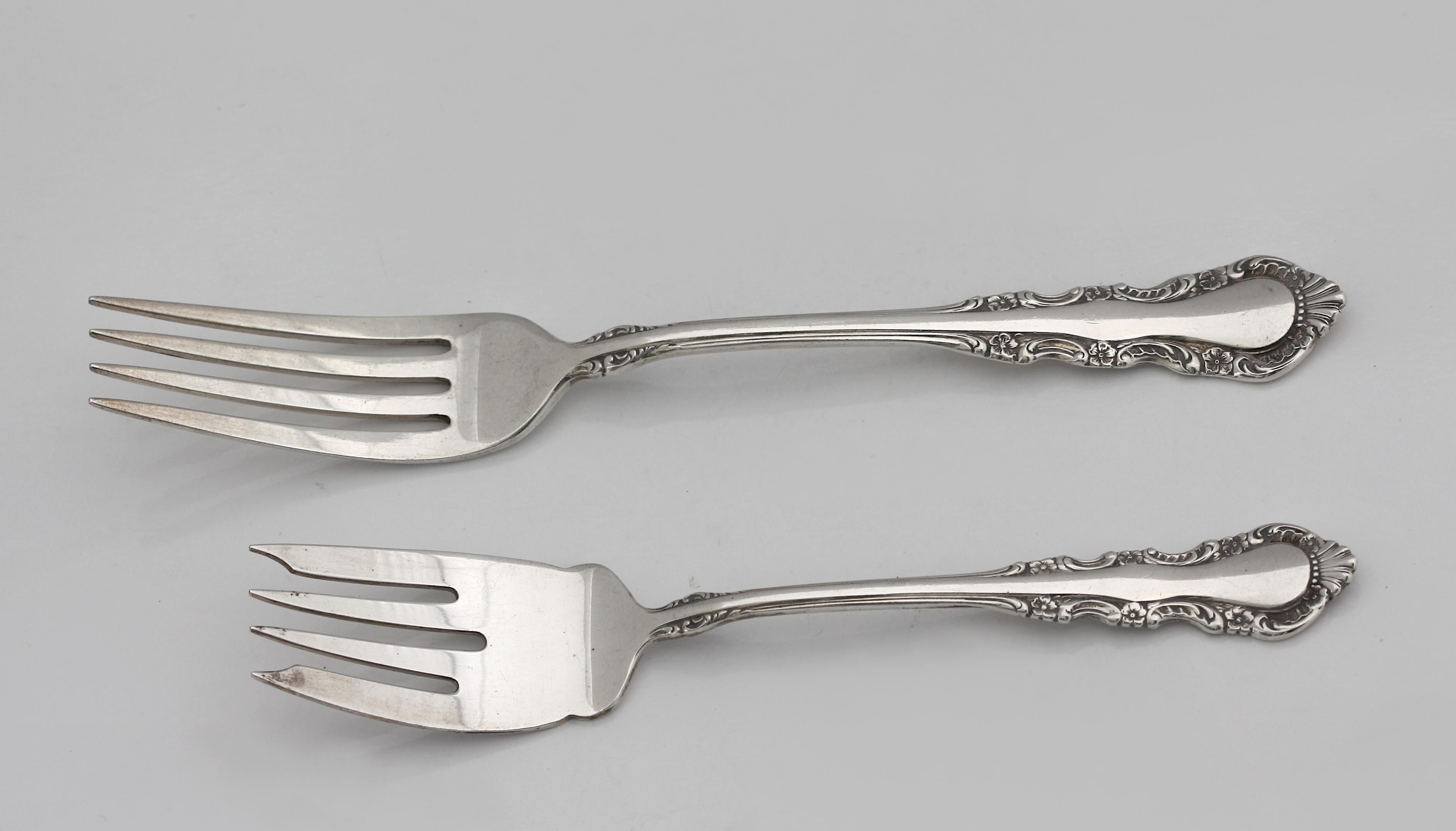 20th Century  Reed & Barton Sterling Silver Fifty-Nine Piece Flatware Service  For Sale