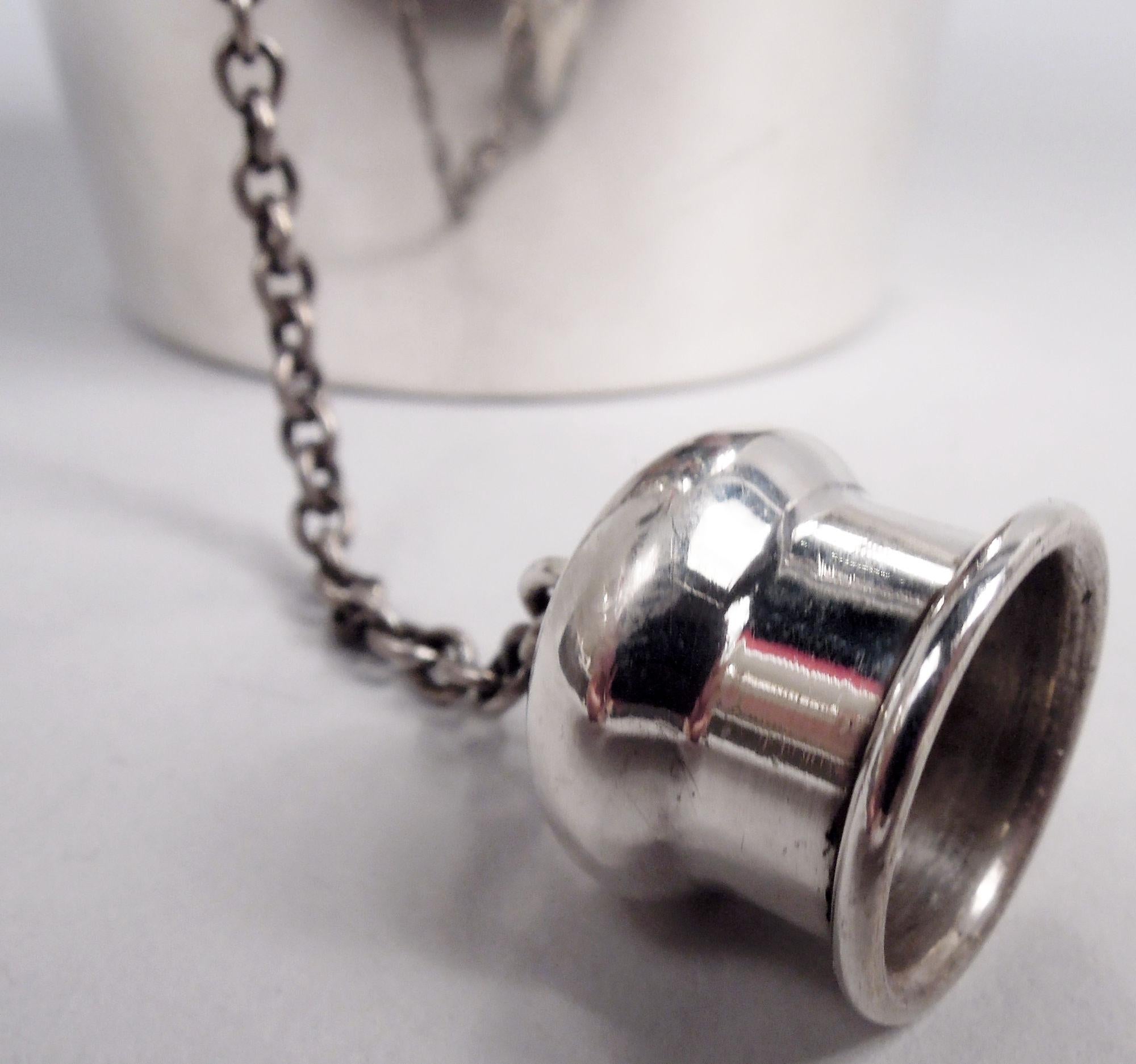 Argento 925 Reed & Barton Sterling Silver Home Alone Mini Martini Solo Shaker in vendita