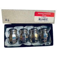 Reed & Barton Sterling Silver Individual Salt & Pepper Shakers Set of 4