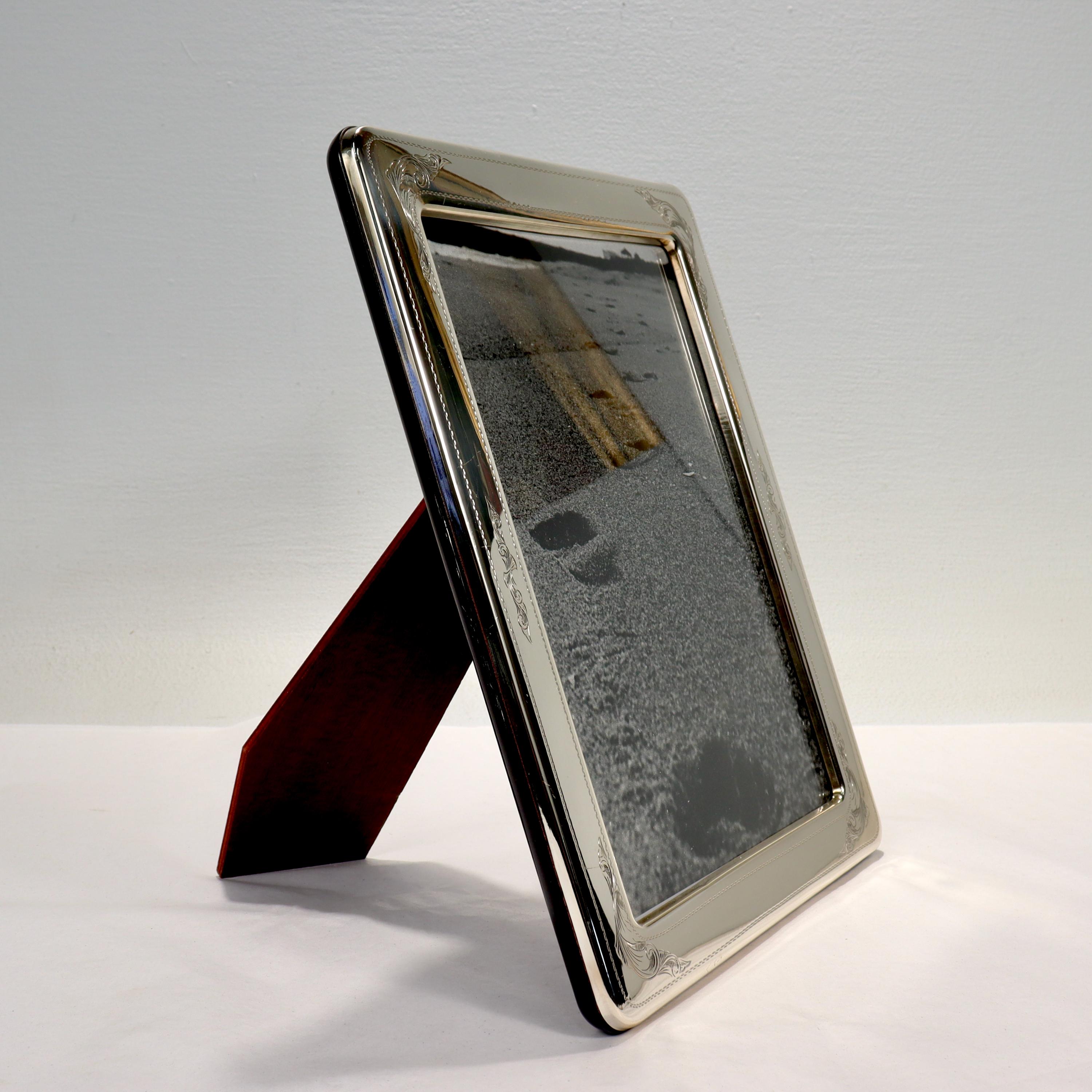 Modern Reed & Barton Sterling Silver Photo or Picture Frame For Sale