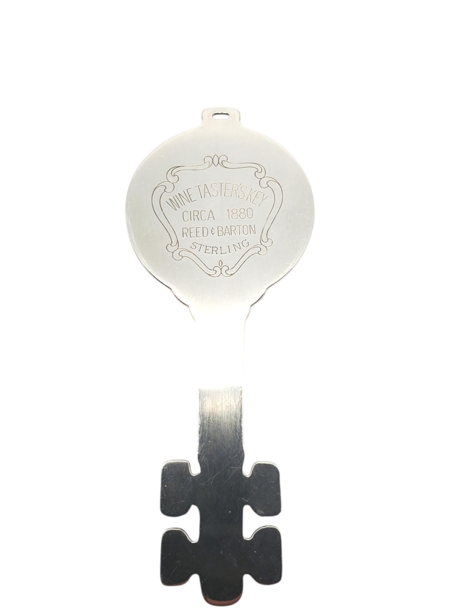 Ciondolo a forma di chiave di assaggiatore di vino Reed & Barton in argento sterling, circa 1880 #20560 in vendita 2
