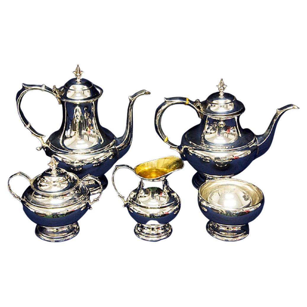 Reed & Barton the Pilgrim Sterling Silver 5 Piece Tea Set Total Weight 65.74 For Sale