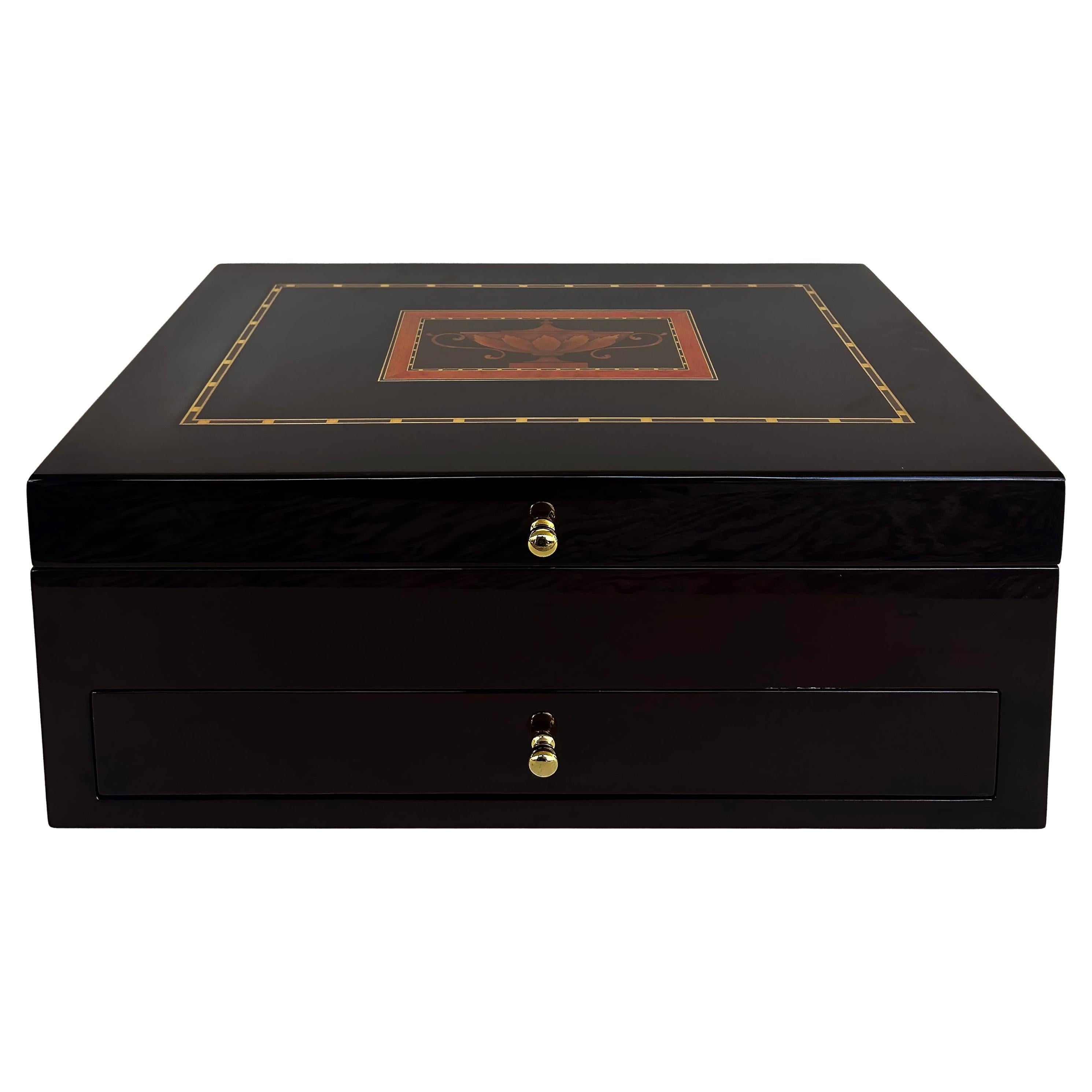 Reed & Barton Williamsburg Collection Inlaid Flatware Chest with Drawer For Sale