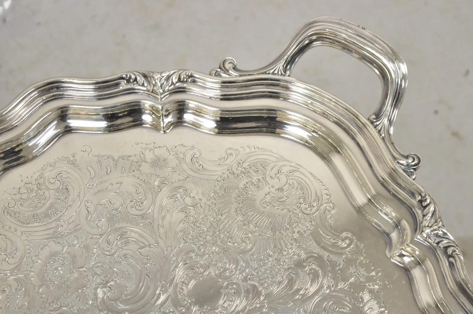 Reed & Barton Winthrop Silver Plate Art Nouveau Floral Repousse Tea Set 6 Pc Set For Sale 2
