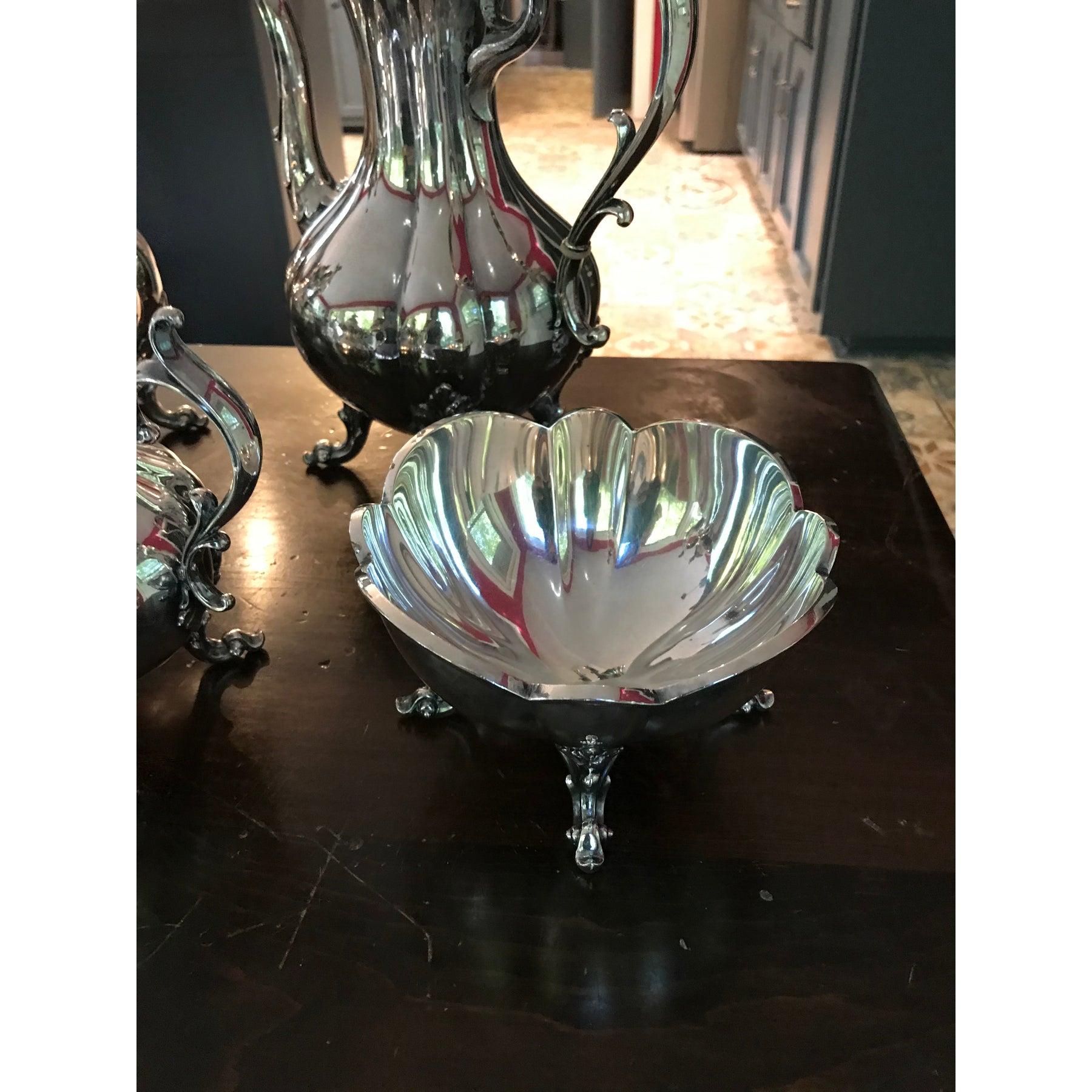 Reed & Barton Winthrop Vintage Silver Plate Tea Set - 5 Pieces For Sale 5