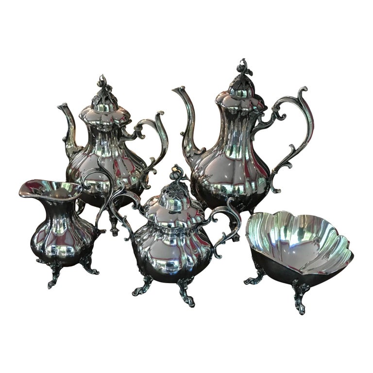 Reed and Barton Winthrop Vintage Silver Plate Tea Set - 5 Pieces